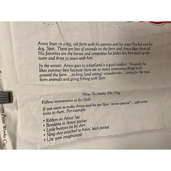 Cranston VIP Amos & Puppy Oh You Beautiful Doll Cut & Sew Fabric Panel Vintage - Picture 3 of 3